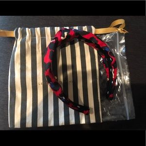 Lele Sadoughi red leopard knot headband